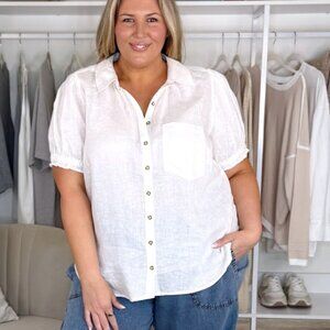 Pilcro Plus size linen button down